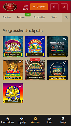 Jackpot mobile di Villento Casino