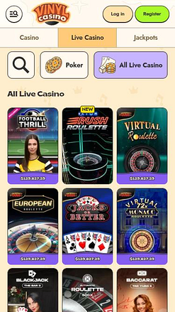 Vinyl Casino Mobile Live Dealer