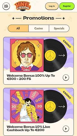 Vinyl Casino Mobile-Aktionen