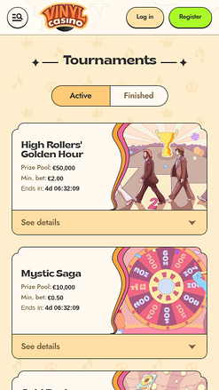 Tournois mobiles de Vinyl Casino