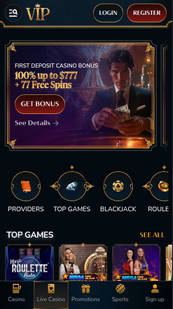 Croupier en direct mobile de VIP Casino