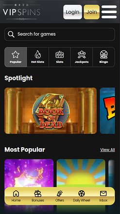 Juegos móviles de VIP Spins Casino