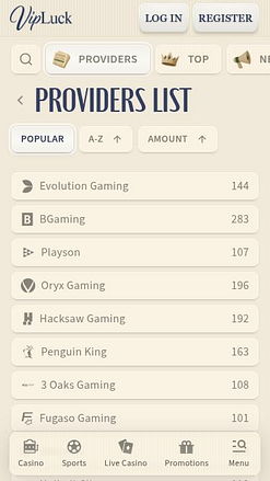 Développeurs de jeux mobiles VIPLuck Casino