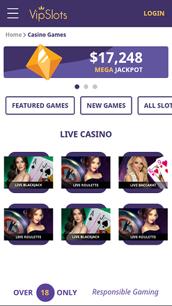 Croupier en direct mobile de VipSlots Casino