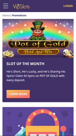 Promotions mobiles de VipSlots Casino