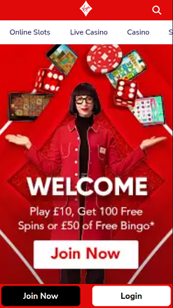Page d'accueil mobile de Virgin Games Casino