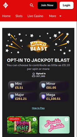 Jackpot mobile de Virgin Games Casino