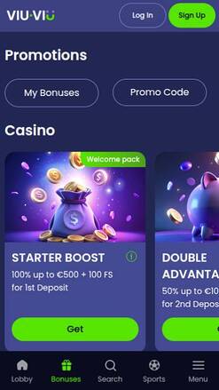 Акции казино ViuViu Мобильное