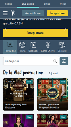 Croupier en direct mobile de Vlad Cazino