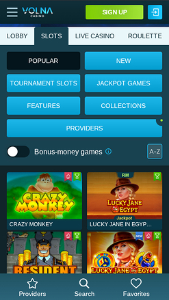 Мобильные игры Volna Casino