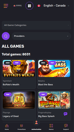 Voodoo Casino Mobile Games