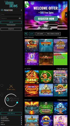 VoodooDreams Casino mobile Startseite