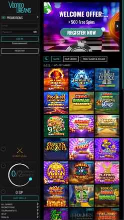 VoodooDreams Casino mobile Jackpot