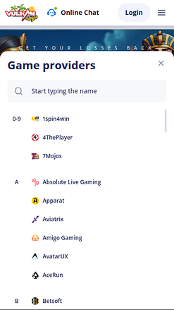 Desarrolladores de juegos móviles de VulkanVegas Casino