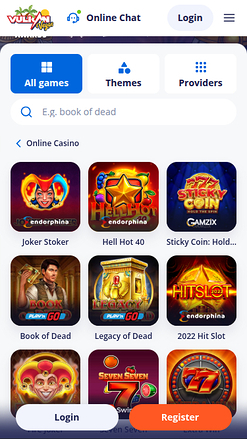 Juegos móviles de VulkanVegas Casino