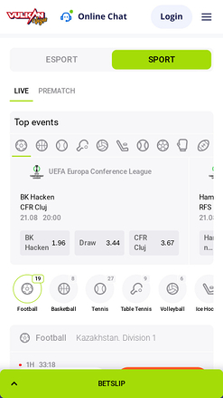 Deportes móviles de VulkanVegas Casino