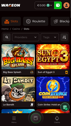 Giochi per dispositivi mobili di Wageon Casino