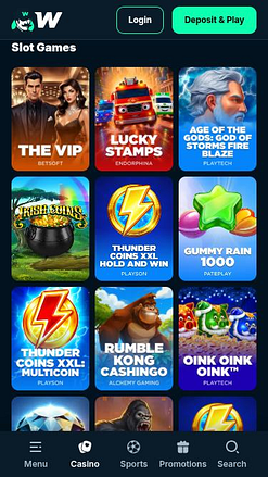 Giochi per dispositivi mobili del casinò Wallacebet
