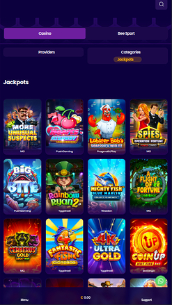 Jackpot mobile de Wazbee Casino