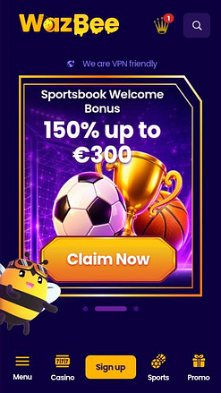 Página de inicio móvil del casino Wazbee