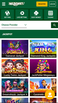 Jackpot mobile di Wazobet Casino