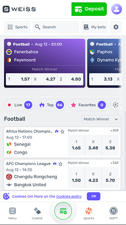 Deportes de Weiss en móvil