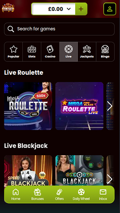 Croupier dal vivo di Well Done Slots Casino su mobile