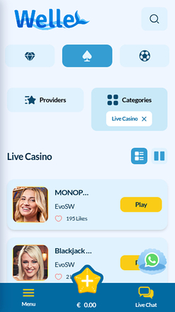 Welle Casino Mobile Live Dealer