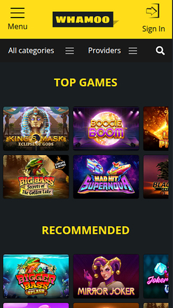 Jeux mobiles de Whamoo Casino