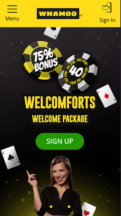 Page d'accueil mobile de Whamoo Casino