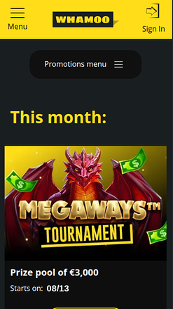 Promotions mobiles de Whamoo Casino