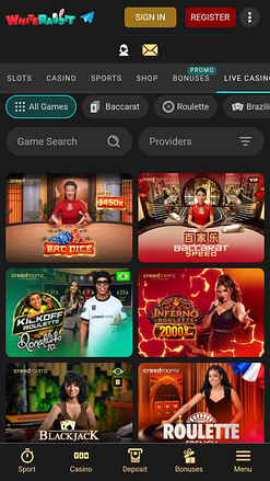 White Rabbit Casino Mobile Live Dealer