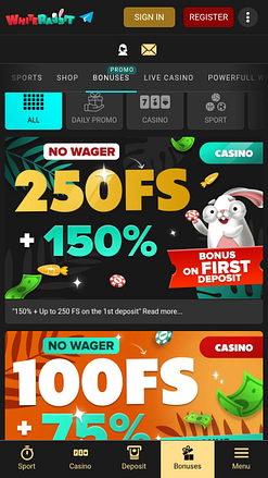 White Rabbit Casino Mobile Promotions