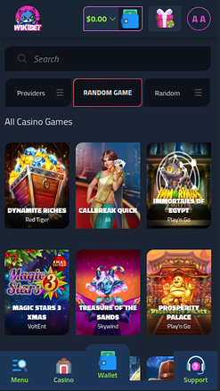 Wikibet Casino mobile Spiele
