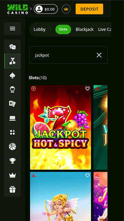 Jackpot mobile de Wild Casino