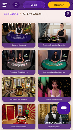 Wild Sultan Casino Mobile Live Dealer