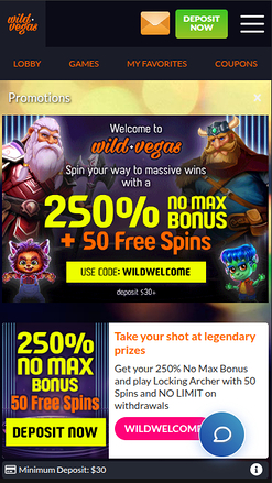 Wild Vegas Casino Mobile Promotions