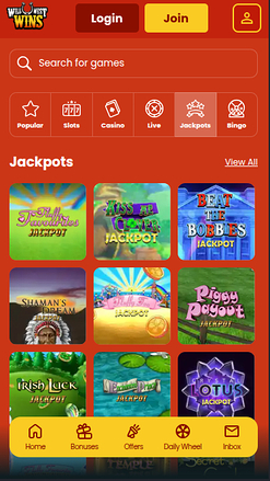Jackpots mobiles de Wild West Wins