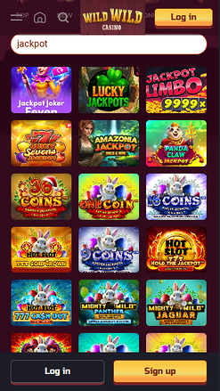 Jackpots mobiles de Wild Wild Casino