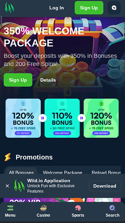 Wild.io Casino Promotions Mobile