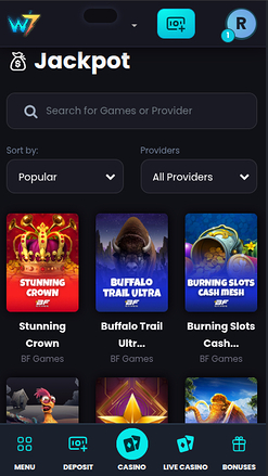 Wild7 Casino mobiler Jackpot