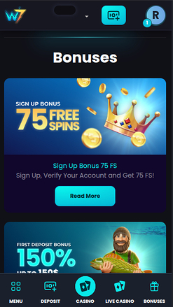 Wild7 Casino mobile Aktionen