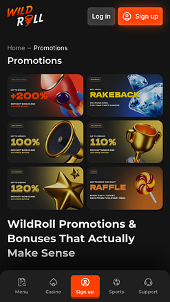 Promotions mobiles du casino WindRoll