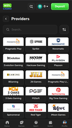 Desarrolladores de juegos móviles de Win Casino