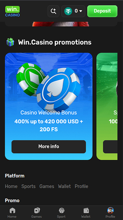 Promociones móviles de Win Casino