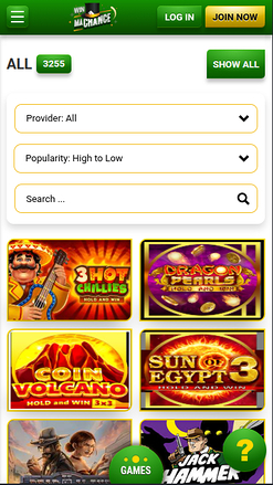 Giochi mobile di Win Machance Casino