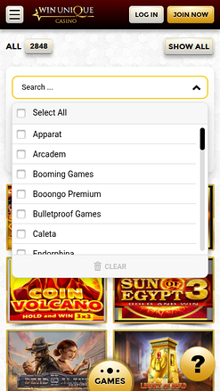 Sviluppatori di giochi mobile di Win Unique Casino