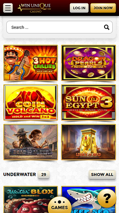 Giochi mobile di Win Unique Casino