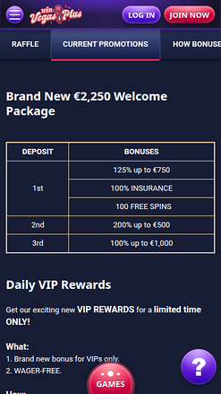 Gagnez des promotions sur l'application mobile du casino Vegasplus