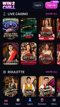 Win2chill Casino Mobile Live Dealer